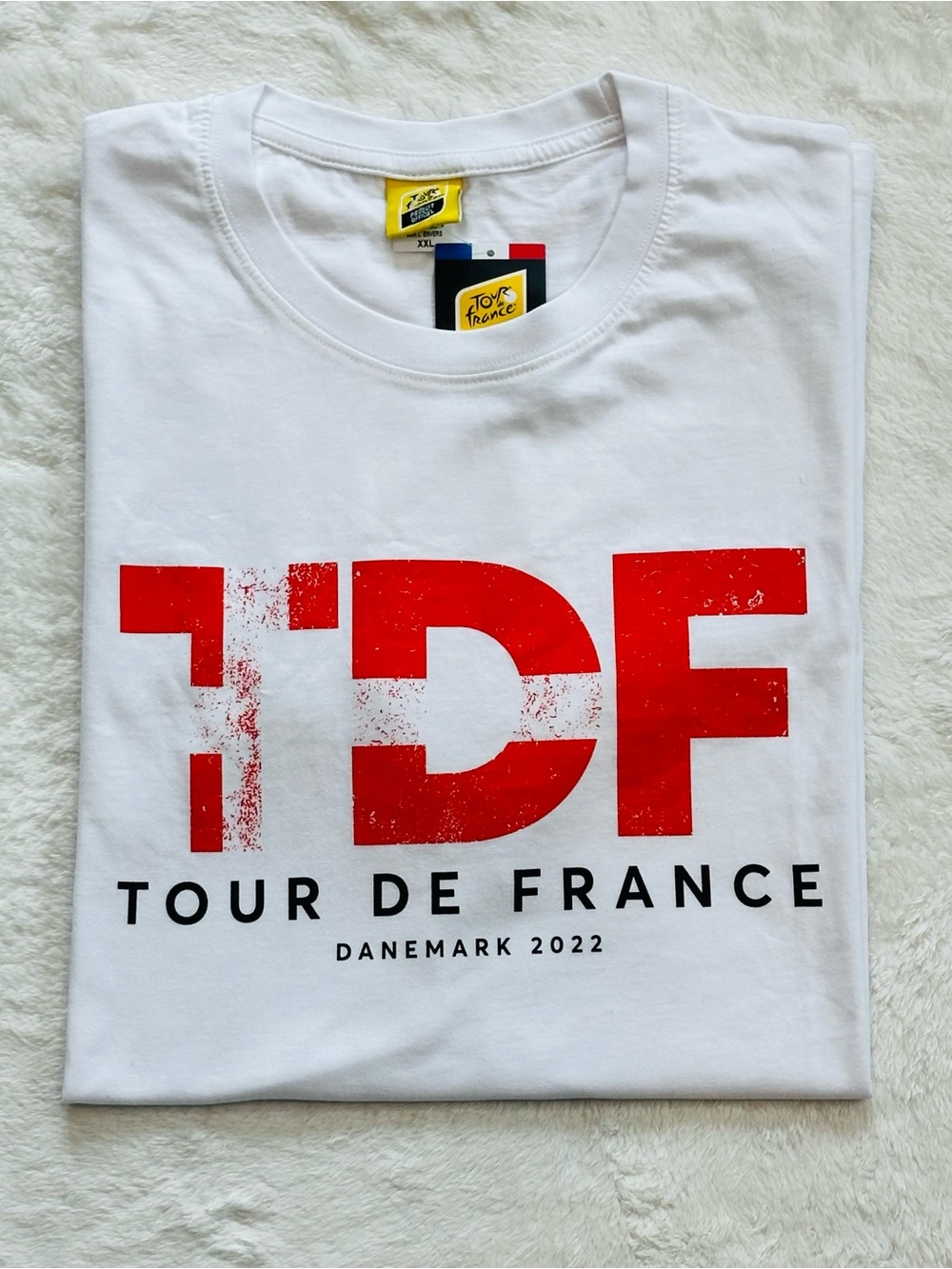 NWT Official Tour de France 2022 Denmark  Grand Départ White T-Shirt 2XL Rare